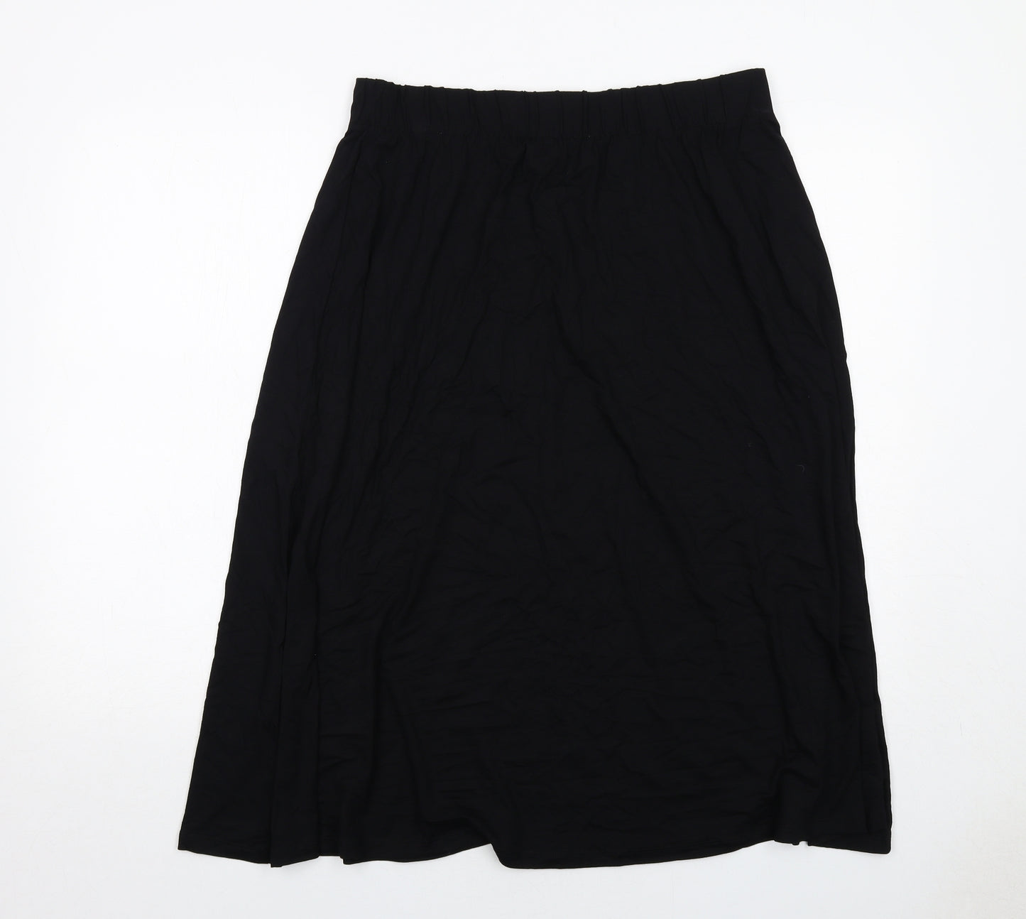 Marks and Spencer Womens Black Viscose Swing Skirt Size 14