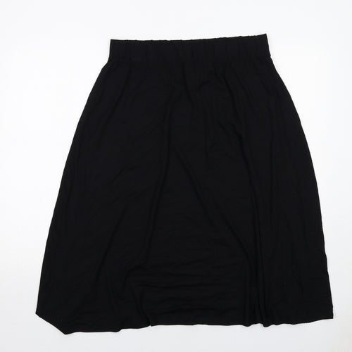 Marks and Spencer Womens Black Viscose Swing Skirt Size 14