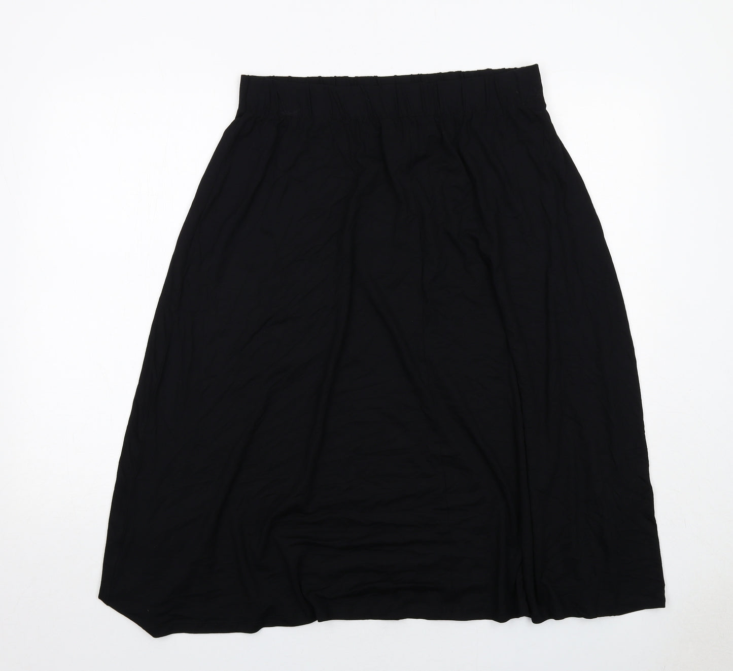 Marks and Spencer Womens Black Viscose Swing Skirt Size 14