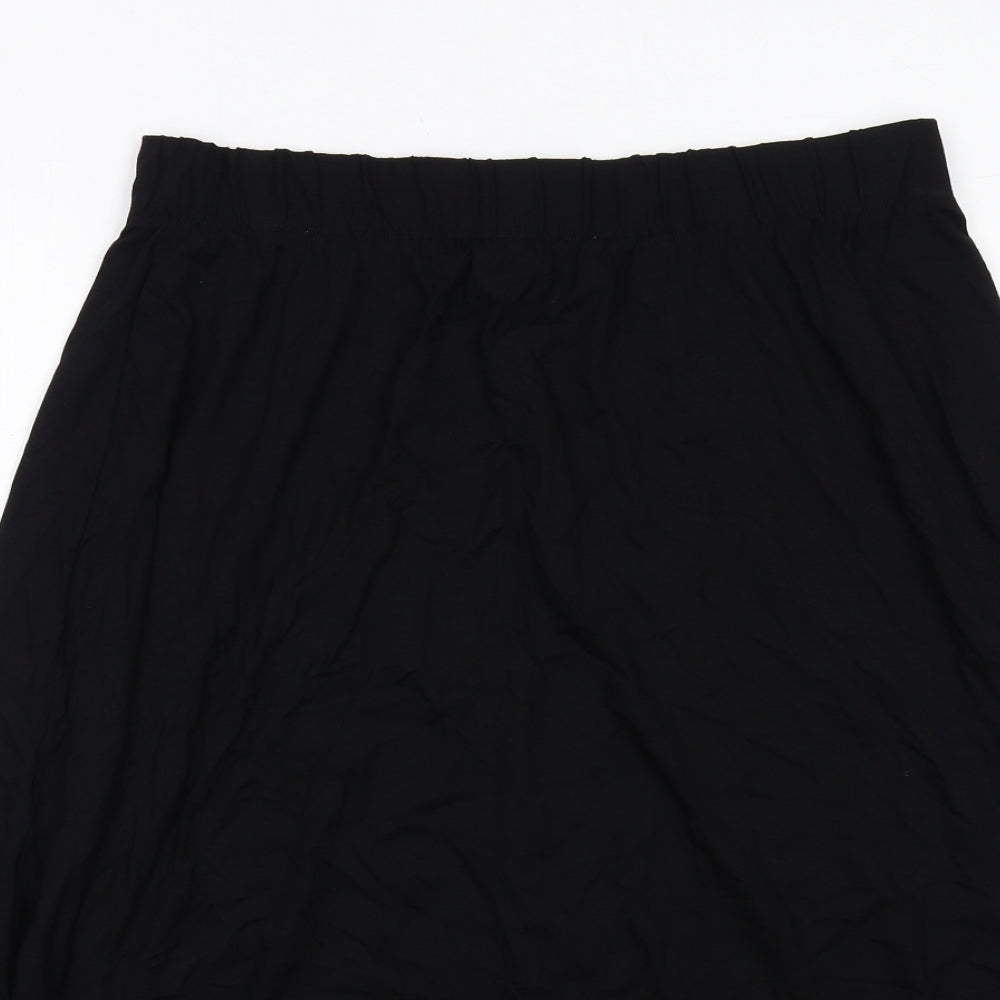 Marks and Spencer Womens Black Viscose Swing Skirt Size 14