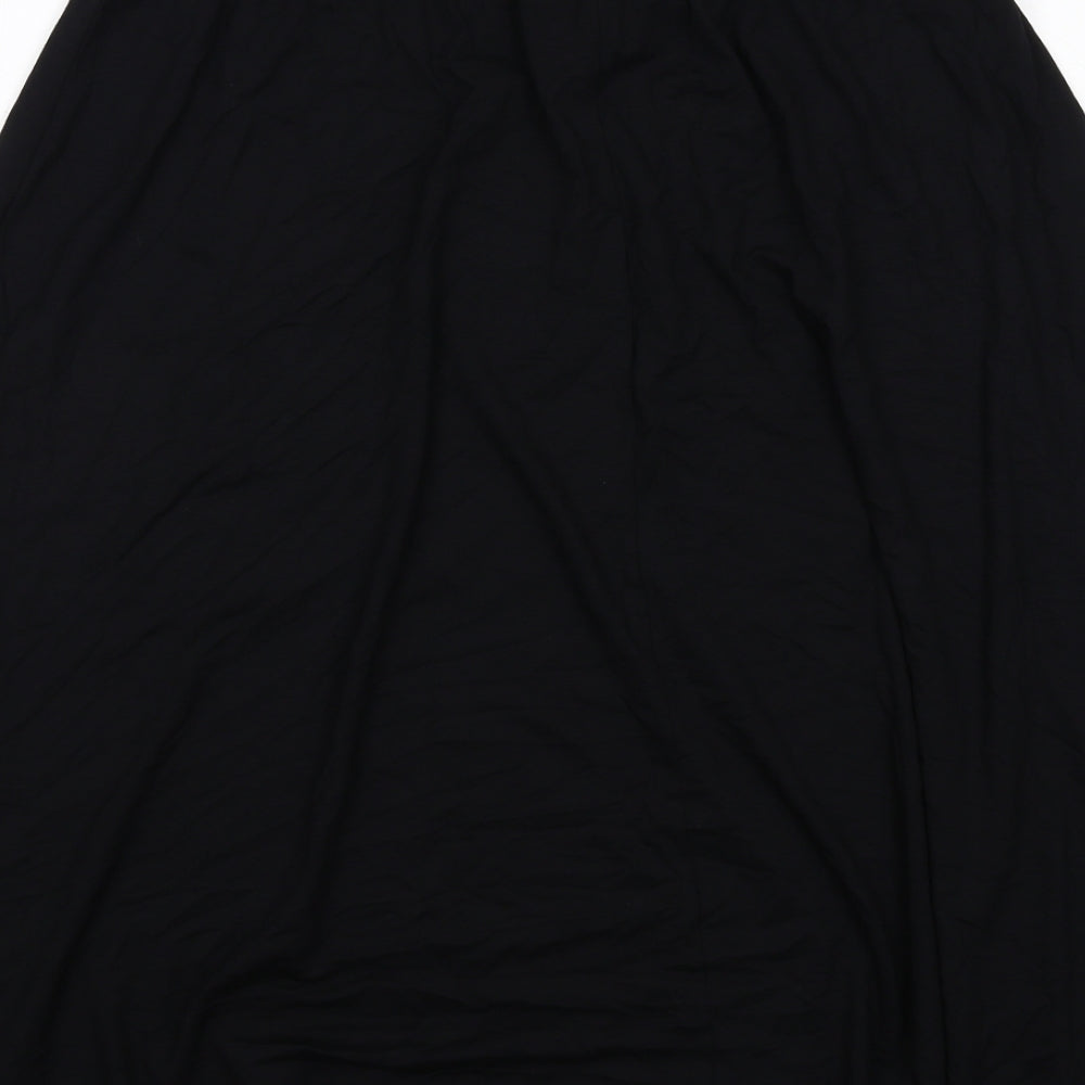 Marks and Spencer Womens Black Viscose Swing Skirt Size 14
