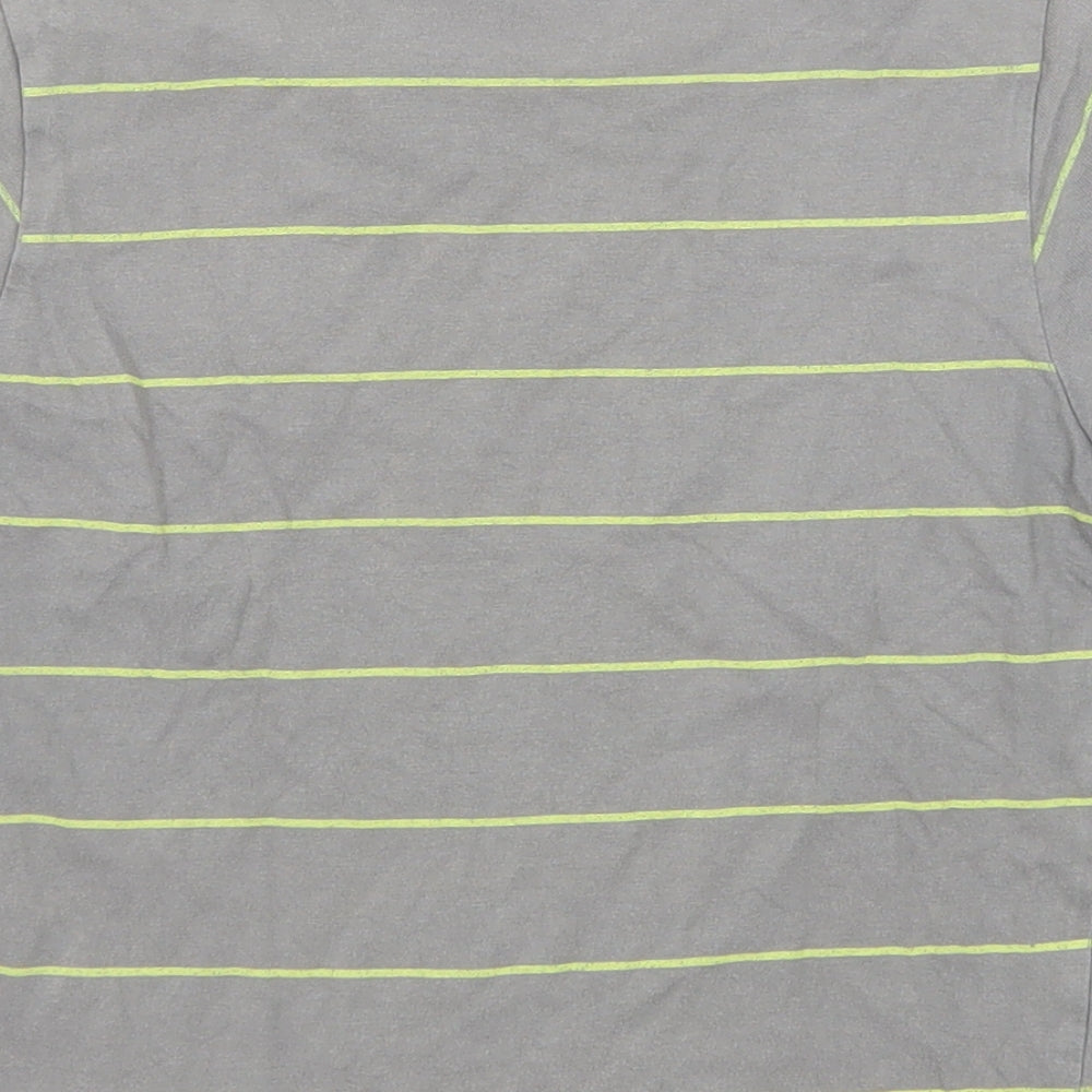 Cartoon Network Boys Grey Striped Cotton Basic T-Shirt Size 6 Years Round Neck Pullover - Ben 10