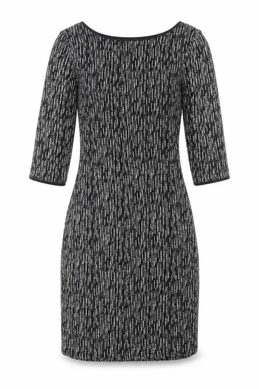Front view of New Look women’s black geometric polyester a-line, size UK 10, round neck pullover