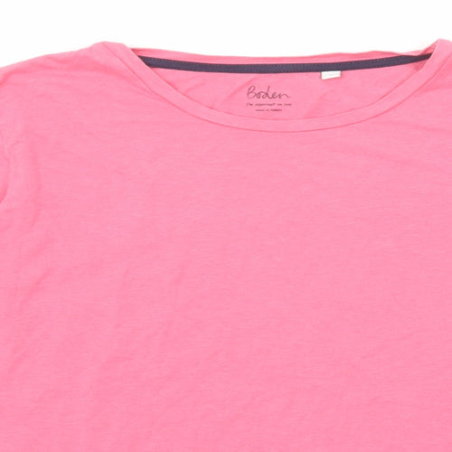 Boden Womens Pink Modal Basic T-Shirt Size M Round Neck