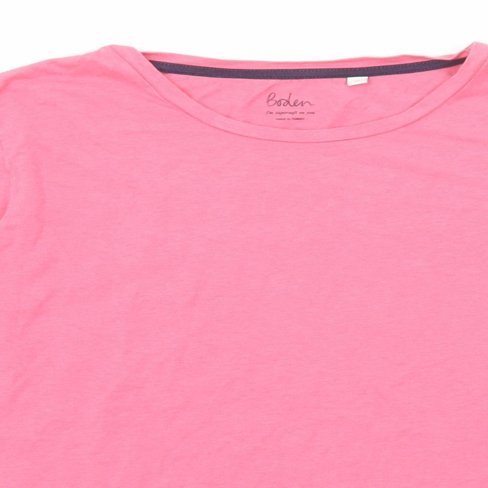 Boden Womens Pink Modal Basic T-Shirt Size M Round Neck