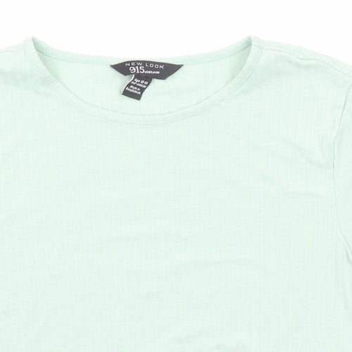 New Look Girls Green Polyester Basic T-Shirt Size 12-13 Years Round Neck Pullover - Ribbed