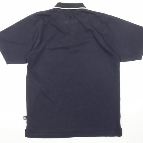 Kukri Mens Blue Cotton Polo Size XL Collared Button