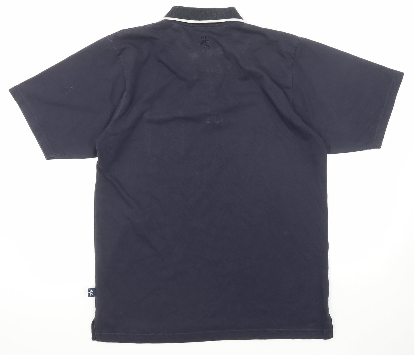 Kukri Mens Blue Cotton Polo Size XL Collared Button