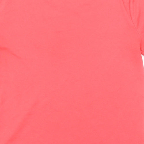 Bonmarché Womens Pink Cotton Basic T-Shirt Size 14 Boat Neck