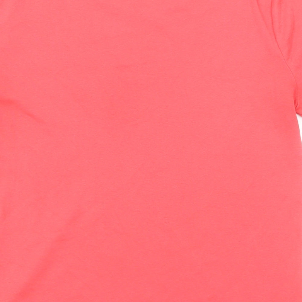 Bonmarché Womens Pink Cotton Basic T-Shirt Size 14 Boat Neck