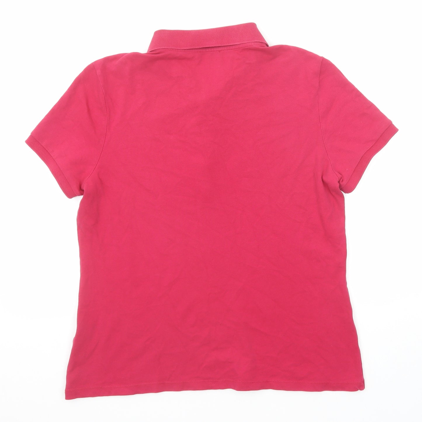 Barbour Womens Pink Cotton Basic Polo Size 16 Collared