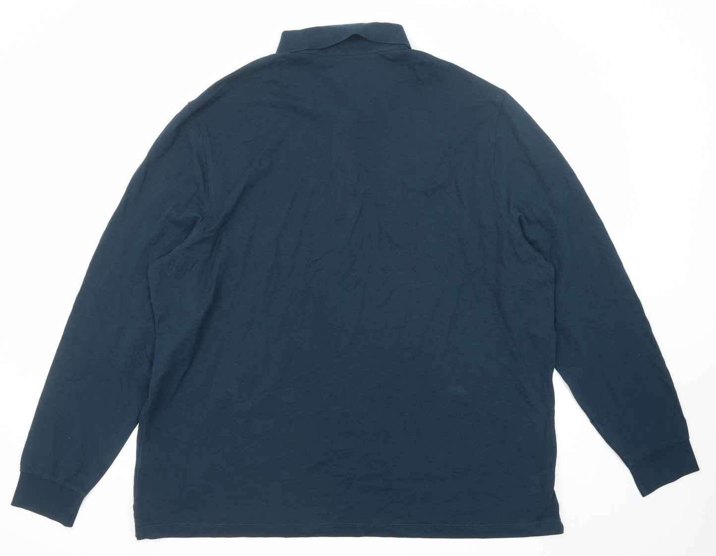 Marks and Spencer Mens Blue Cotton Polo Size 3XL Collared Button