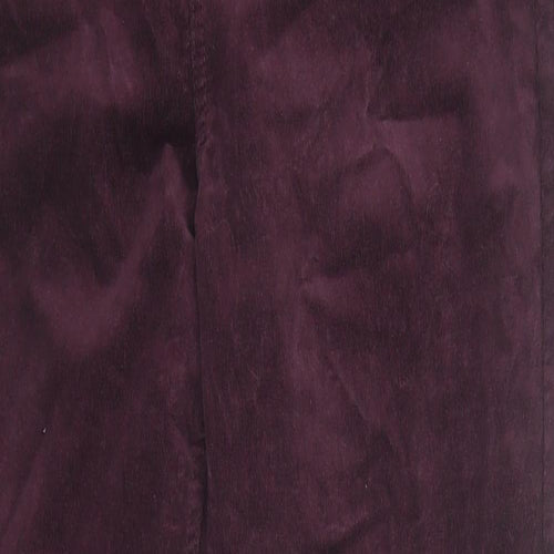 Marks and Spencer Womens Purple Cotton Trousers Size 14 Regular Zip