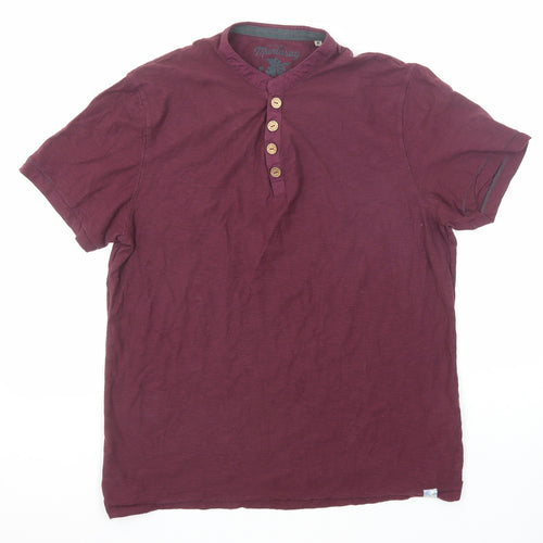MANTARAY PRODUCTS Mens Purple Cotton Polo Size M Collared Button