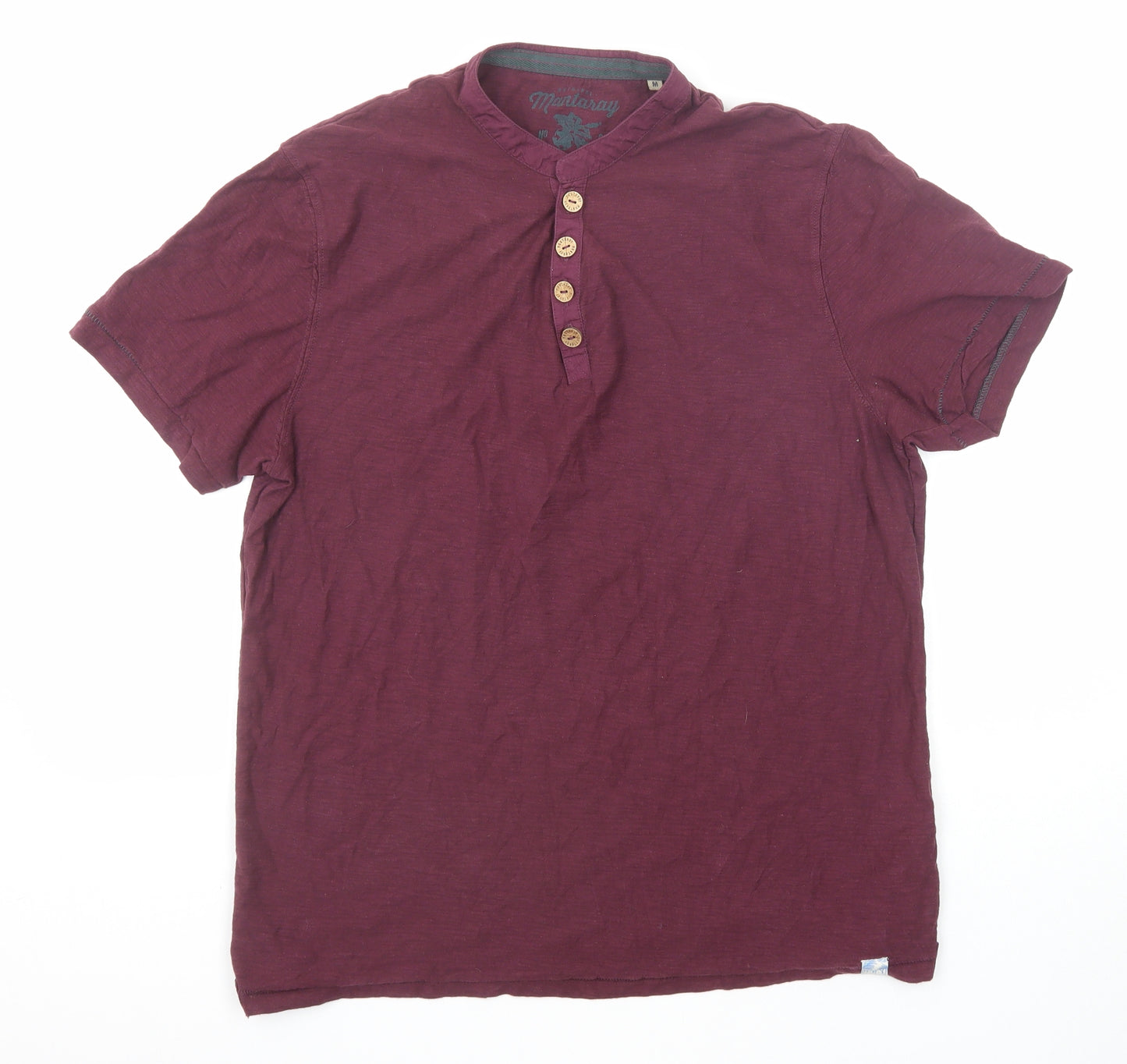 MANTARAY PRODUCTS Mens Purple Cotton Polo Size M Collared Button