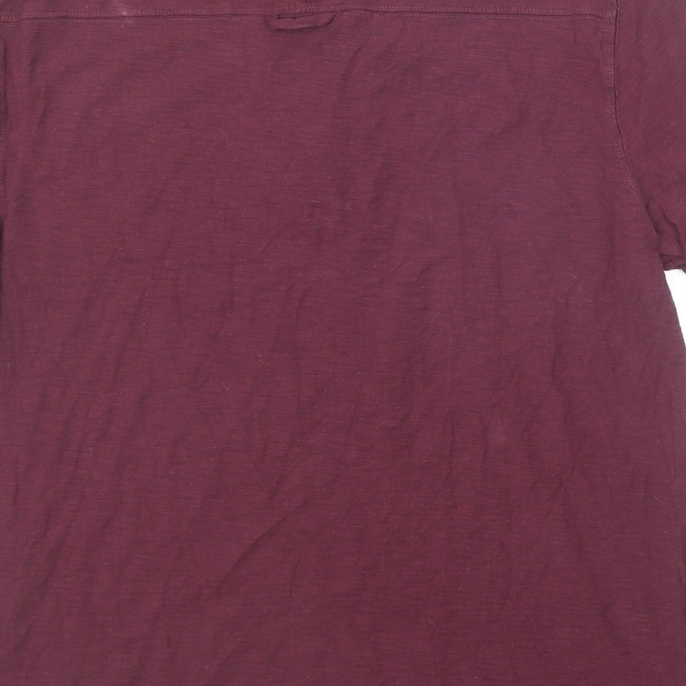 MANTARAY PRODUCTS Mens Purple Cotton Polo Size M Collared Button