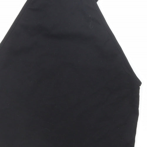 Zara Womens Black Polyester Cropped Tank Size S Round Neck
