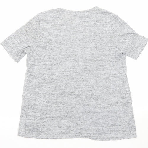 New Look Womens Grey Polyester Basic T-Shirt Size 12 Round Neck