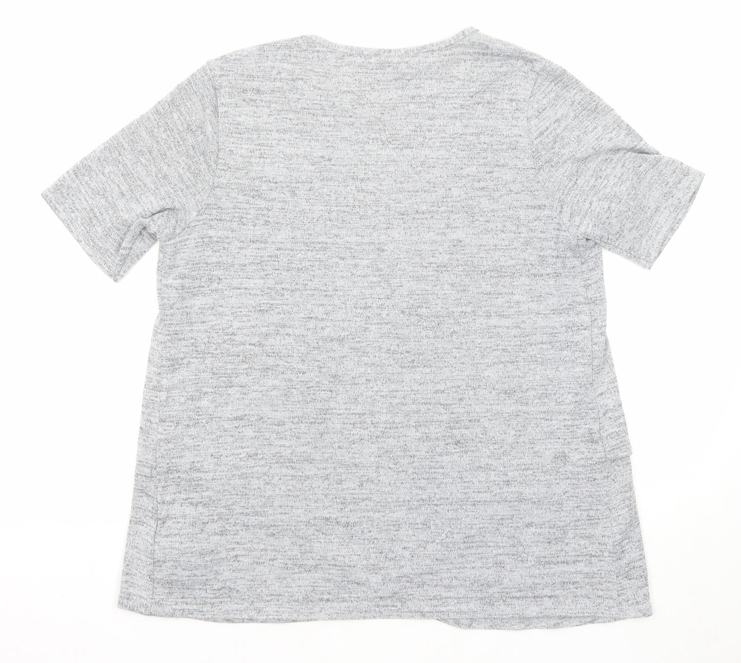 New Look Womens Grey Polyester Basic T-Shirt Size 12 Round Neck