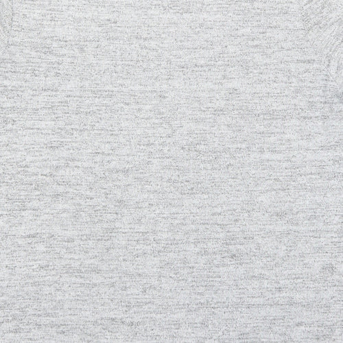 New Look Womens Grey Polyester Basic T-Shirt Size 12 Round Neck