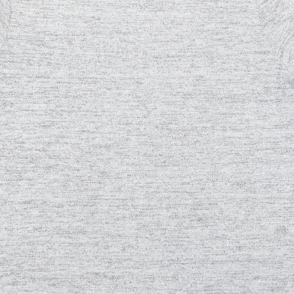 New Look Womens Grey Polyester Basic T-Shirt Size 12 Round Neck