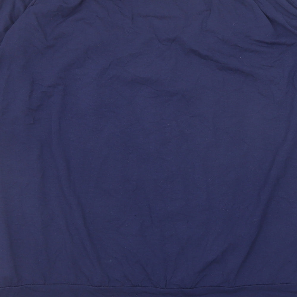 Marks and Spencer Womens Blue Viscose Basic T-Shirt Size 14 Boat Neck