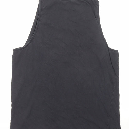 Threadbare Mens Black Cotton T-Shirt Size XL Round Neck