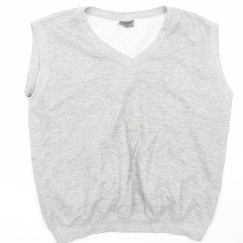Hustler Mens Grey Cotton Vest Sweatshirt Size M