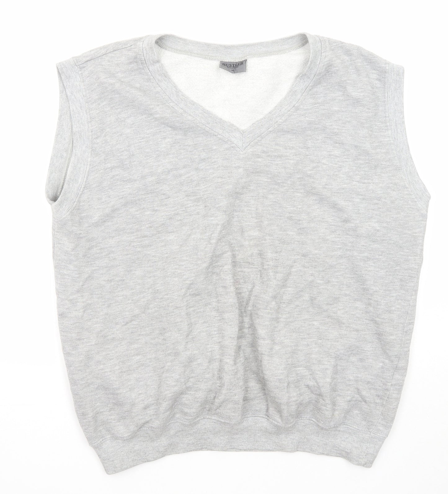 Hustler Mens Grey Cotton Vest Sweatshirt Size M