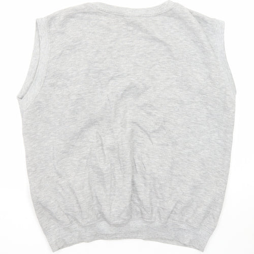 Hustler Mens Grey Cotton Vest Sweatshirt Size M