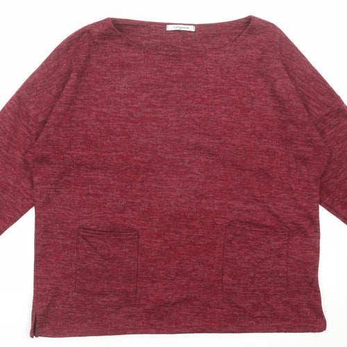 Simply Stock Shop Womens Red Polyester Basic Blouse Size 14 Boat Neck