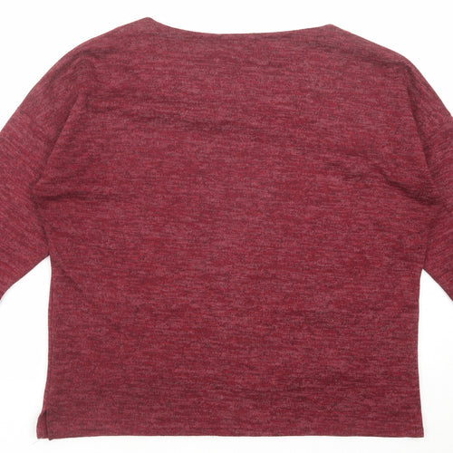 Simply Stock Shop Womens Red Polyester Basic Blouse Size 14 Boat Neck