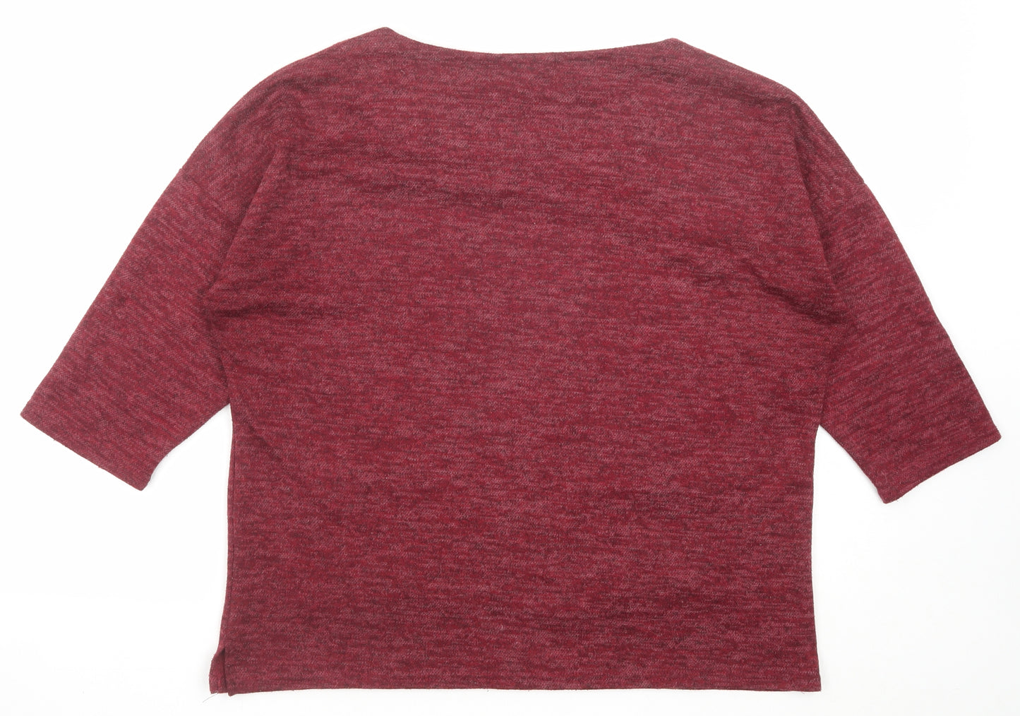 Simply Stock Shop Womens Red Polyester Basic Blouse Size 14 Boat Neck