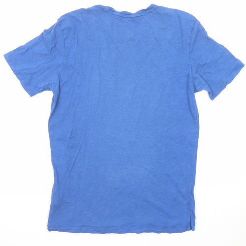 North Coast Mens Blue Cotton T-Shirt Size S Round Neck