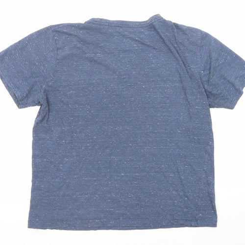 Denim & Flower Womens Blue Cotton Basic T-Shirt Size M Round Neck
