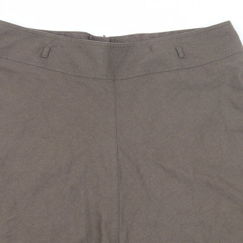 Marks and Spencer Womens Brown Wool Swing Skirt Size 16 Zip