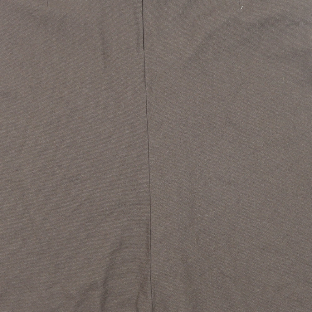 Marks and Spencer Womens Brown Wool Swing Skirt Size 16 Zip
