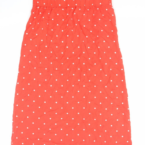 NEXT Womens Red Polka Dot Viscose A-Line Skirt Size 12 Button