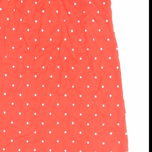 NEXT Womens Red Polka Dot Viscose A-Line Skirt Size 12 Button