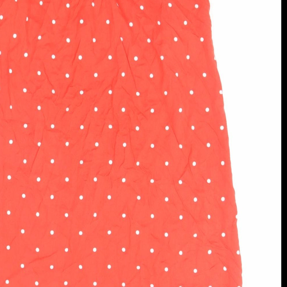 NEXT Womens Red Polka Dot Viscose A-Line Skirt Size 12 Button