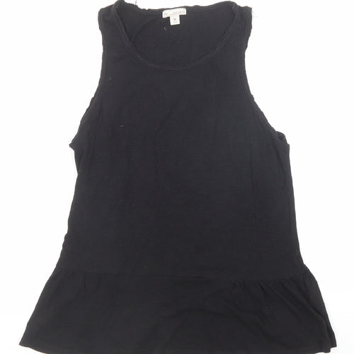 Gap Womens Black Cotton Basic Tank Size XS Scoop Neck