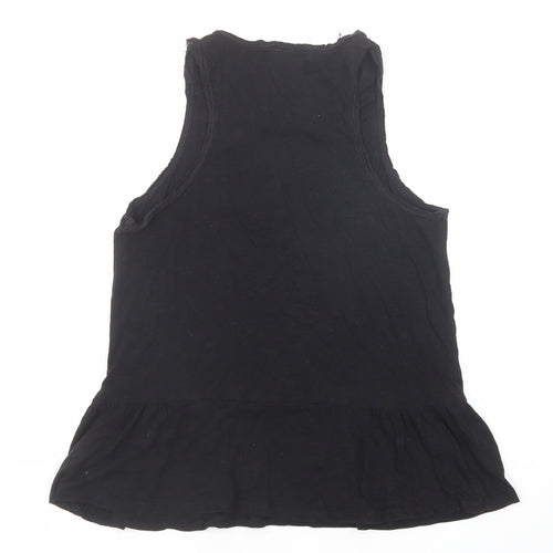 Gap Womens Black Cotton Basic Tank Size XS Scoop Neck