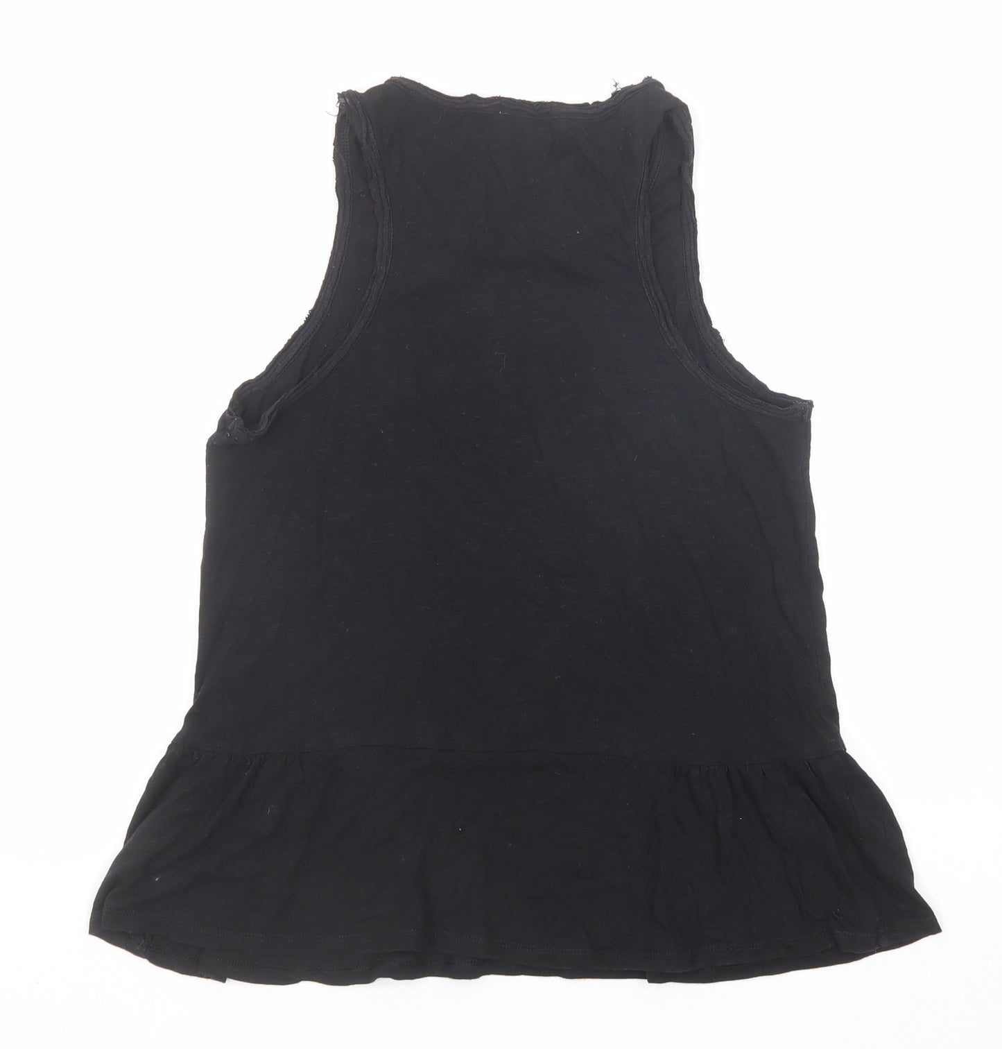 Gap Womens Black Cotton Basic Tank Size XS Scoop Neck