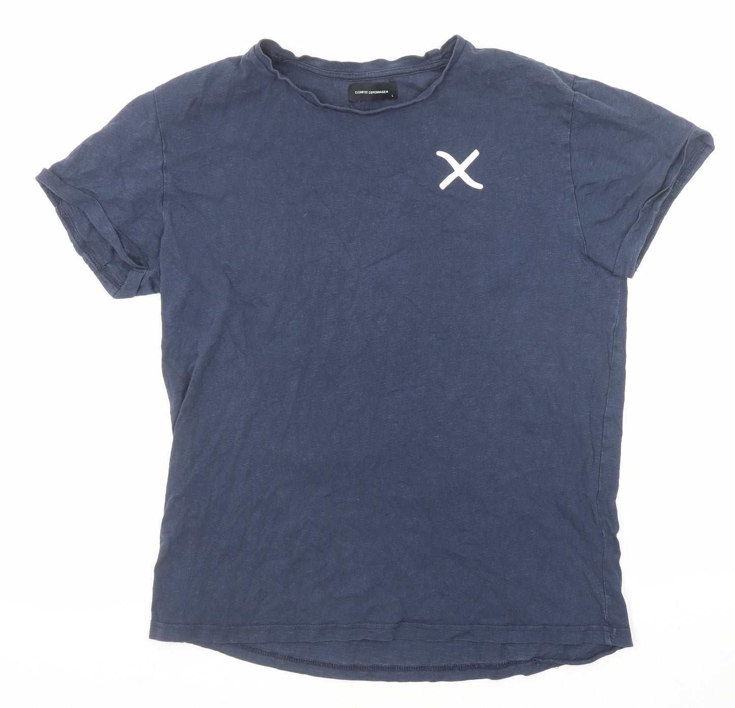 Clean Cut Copenhaged Mens Blue Cotton T-Shirt Size L Round Neck