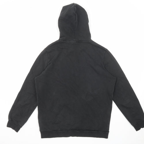 PUMA Mens Black Cotton Pullover Hoodie Size M