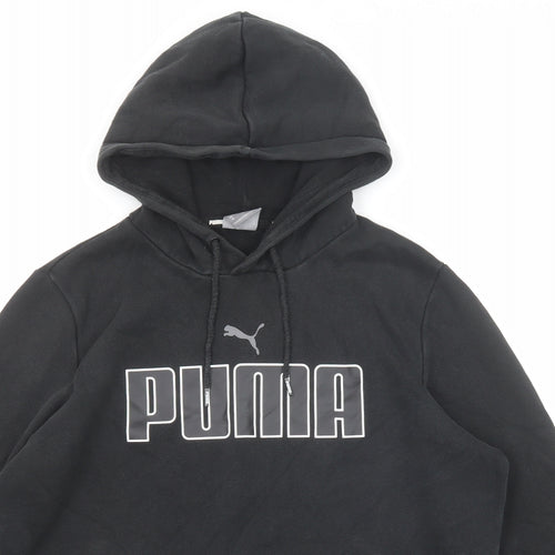 PUMA Mens Black Cotton Pullover Hoodie Size M