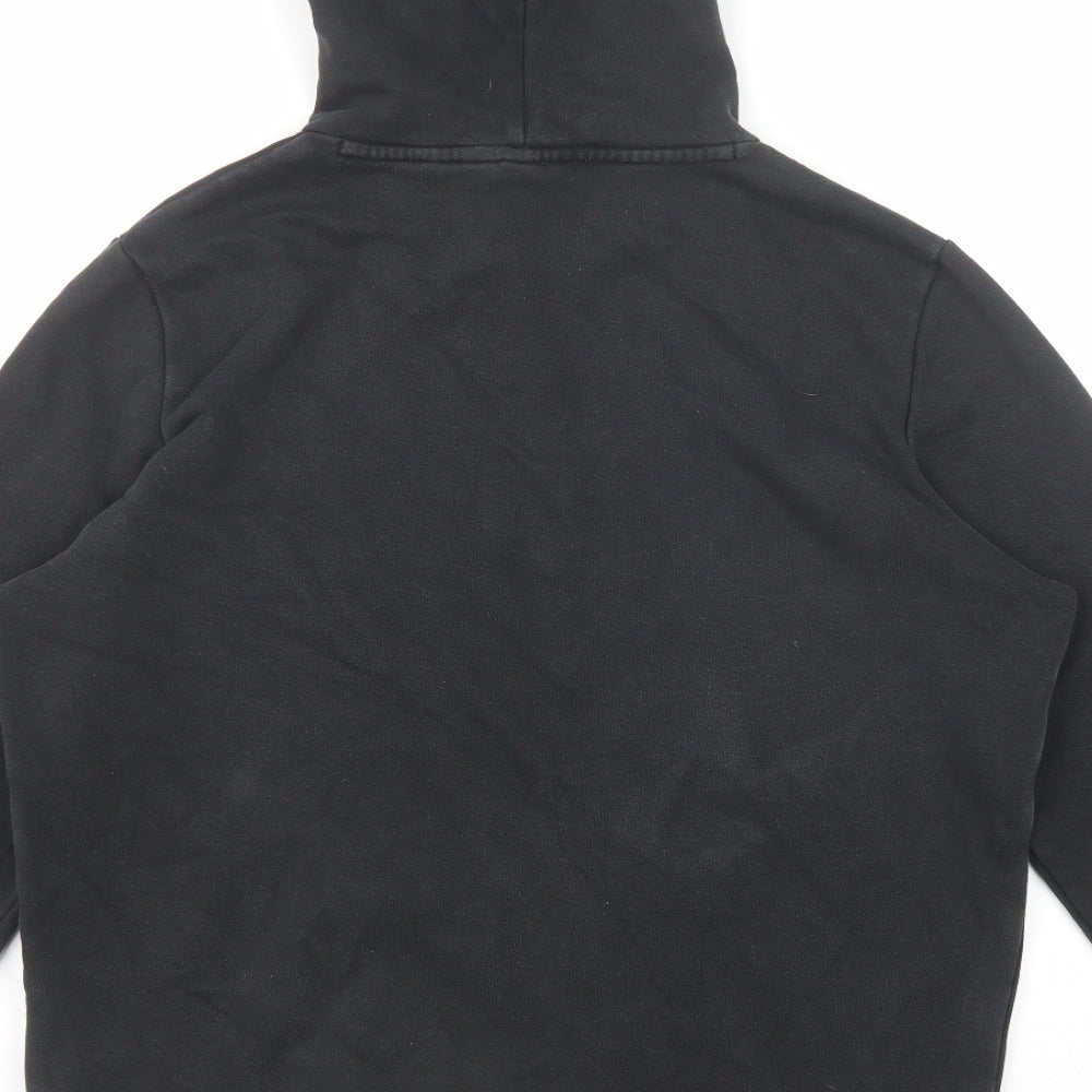 PUMA Mens Black Cotton Pullover Hoodie Size M