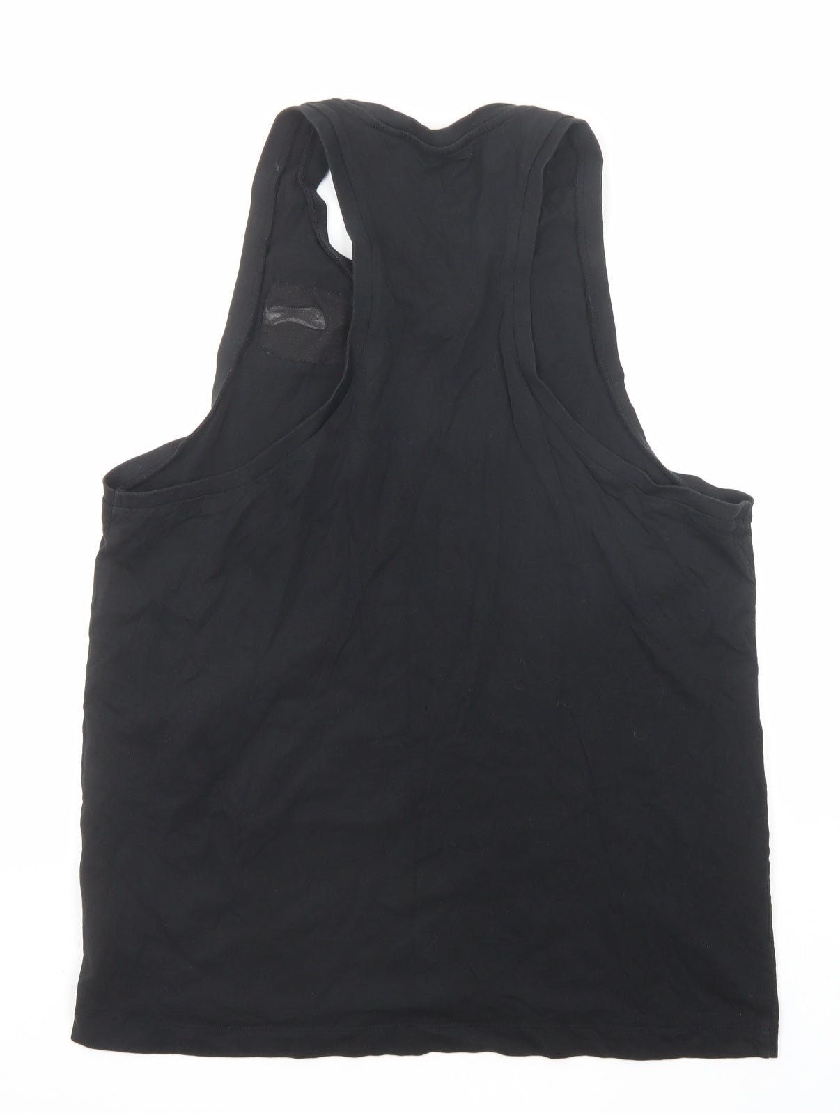 Slazenger Womens Black Cotton Basic Tank Size XL Round Neck