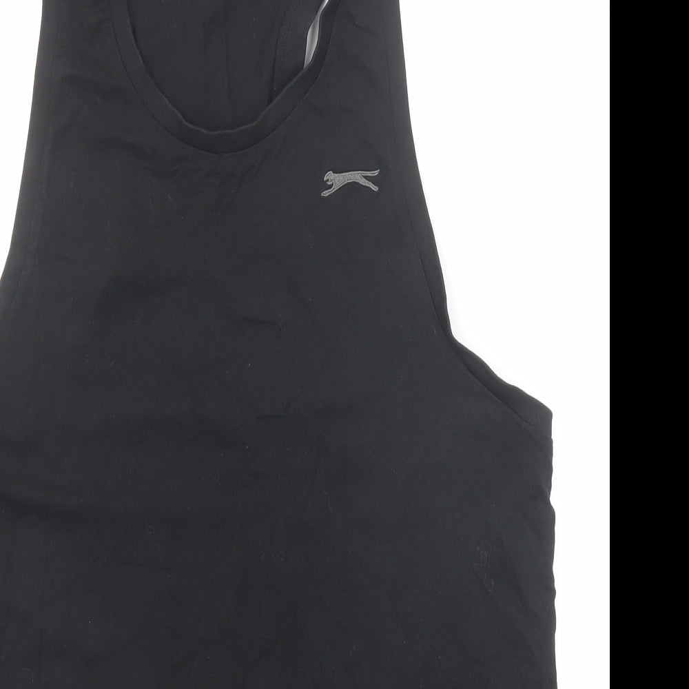 Slazenger Womens Black Cotton Basic Tank Size XL Round Neck