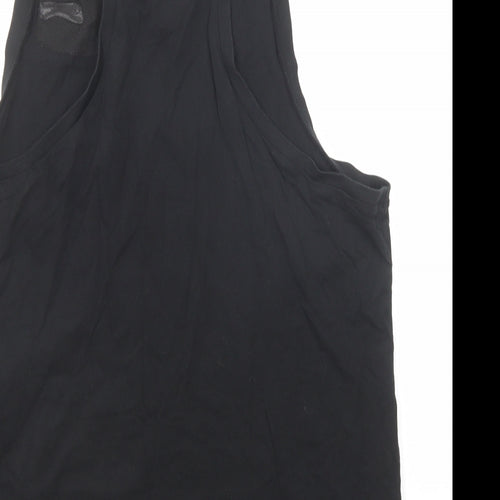 Slazenger Womens Black Cotton Basic Tank Size XL Round Neck
